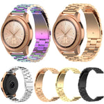 For Huawei GT2/GT/Samsung Galaxy Watch 46mm R800/Samsung Gear S3 Universal Three Beads Stainless Steel Watch Wrist Strap 22mm, Black, Gold, Rose Gold, Colourful, Silver