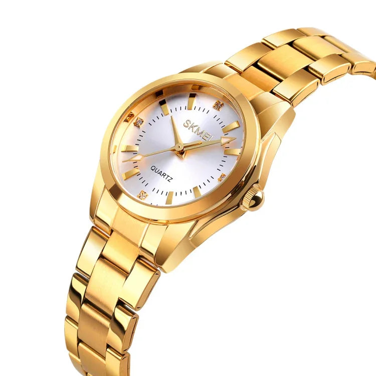 Đồng hồ nữ Skmei 1620 tinh tế đính đá sáng tạo phong cách thường ngày chống nước quartz dây thép