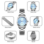 Đồng hồ nữ Skmei 1620 tinh tế đính đá sáng tạo phong cách thường ngày chống nước quartz dây thép