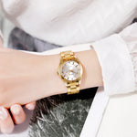 Đồng hồ nữ Skmei 1620 tinh tế đính đá sáng tạo phong cách thường ngày chống nước quartz dây thép