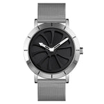Đồng hồ nam SKMEI 9204 thời trang mặt số lộ cơ xoay chống nước kinh doanh dây lưới quartz