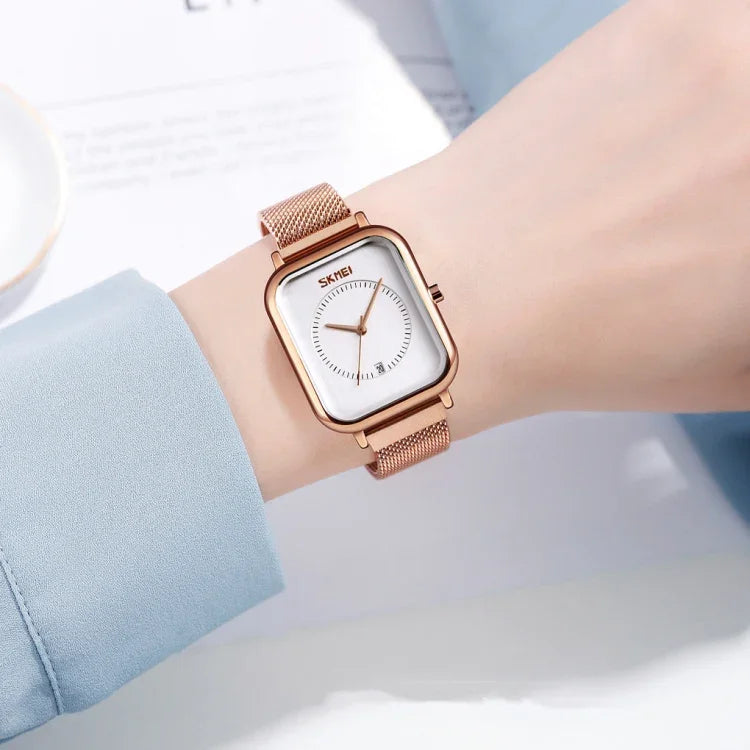 Đồng hồ nam SKMEI 9207 thời trang sáng tạo đơn giản khóa nam châm dây lưới dây thép cặp quartz