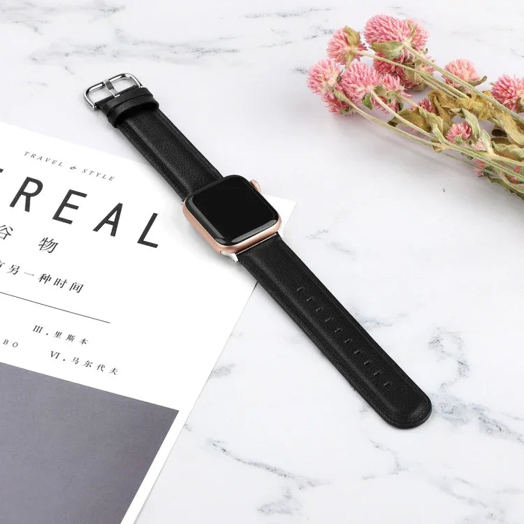 Dây da lỗ tròn cho Apple Watch Series 5 & 4 44mm 3 & 2 & 1 42mm