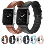 Dây da lỗ tròn cho Apple Watch Series 5 & 4 44mm 3 & 2 & 1 42mm