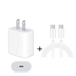 Bộ sạc du lịch 2 trong 1 cổng USB-C / Type-C đơn + cáp dữ liệu sạc nhanh 3A PD 3.0 USB-C / Type-C sang USB-C / Type-C, chiều dài cáp: 1m, 18W 1m