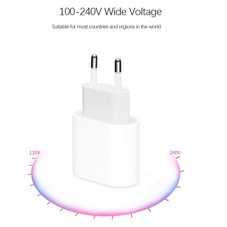 Bộ sạc du lịch 2 trong 1 cổng USB-C / Type-C đơn + cáp dữ liệu sạc nhanh 3A PD 3.0 USB-C / Type-C sang USB-C / Type-C, chiều dài cáp: 1m, 18W 1m