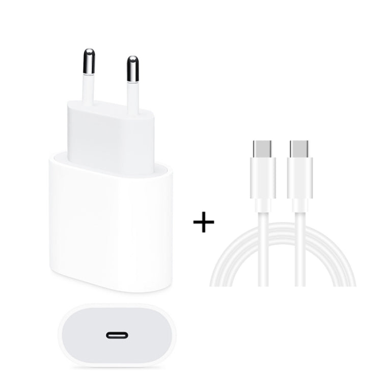 Bộ sạc du lịch 2 trong 1 cổng USB-C / Type-C đơn + cáp dữ liệu sạc nhanh 3A PD 3.0 USB-C / Type-C sang USB-C / Type-C, chiều dài cáp: 1m, 18W 1m