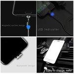 USB to Micro USB Magnetic Metal Connector Nylon Two-color Braided Magnetic Charging Cable, Cable Length: 1m, Micro USB