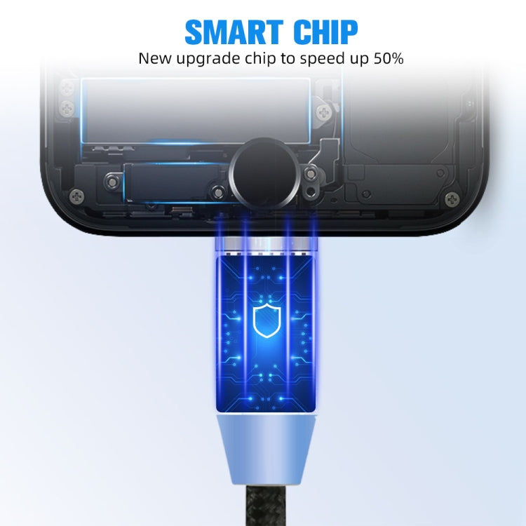 USB to Micro USB Magnetic Metal Connector Nylon Two-color Braided Magnetic Charging Cable, Cable Length: 1m, Micro USB