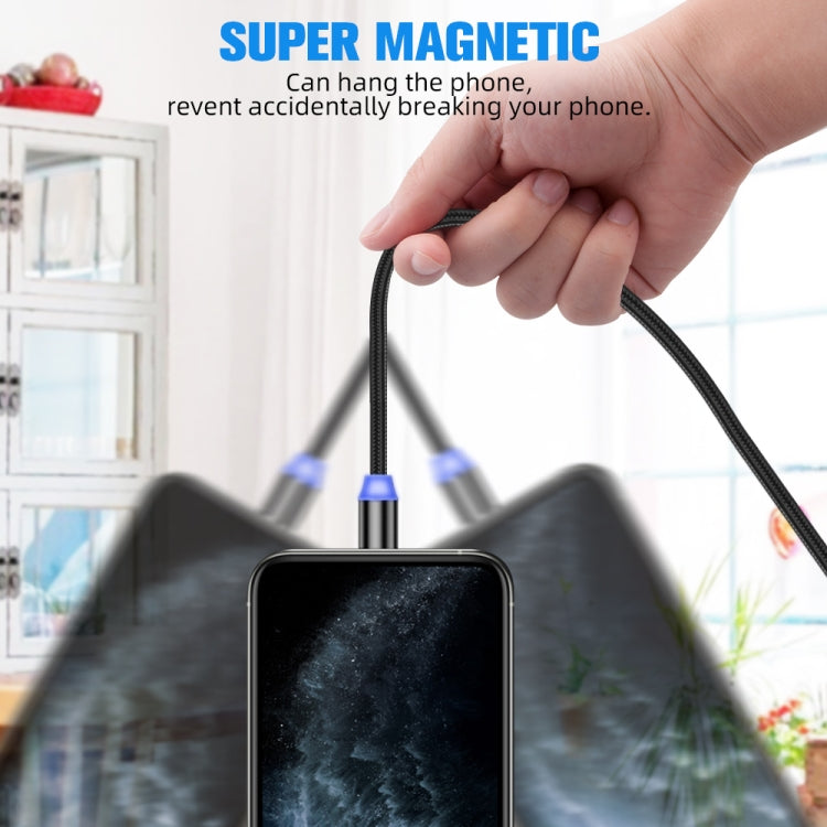 USB to Micro USB Magnetic Metal Connector Nylon Two-color Braided Magnetic Charging Cable, Cable Length: 1m, Micro USB
