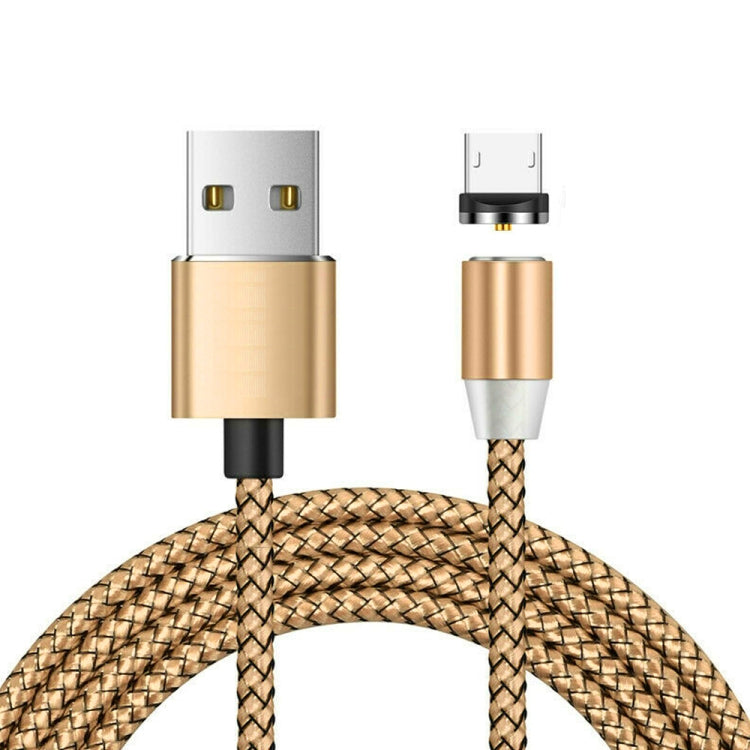 USB to Micro USB Magnetic Metal Connector Nylon Two-color Braided Magnetic Charging Cable, Cable Length: 1m, Micro USB