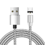 USB to Micro USB Magnetic Metal Connector Nylon Two-color Braided Magnetic Charging Cable, Cable Length: 1m, Micro USB