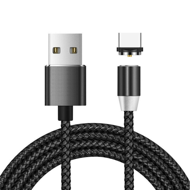 Cáp sạc từ tính bện nylon hai màu đầu nối kim loại USB sang USB-C / Type-C, Chiều dài cáp: 1m, USB-C / Type-C