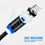 Cáp dữ liệu từ tính bằng kim loại USB sang 8 Pin, dây bện nylon hai màu, chiều dài 1m, 8 Pin