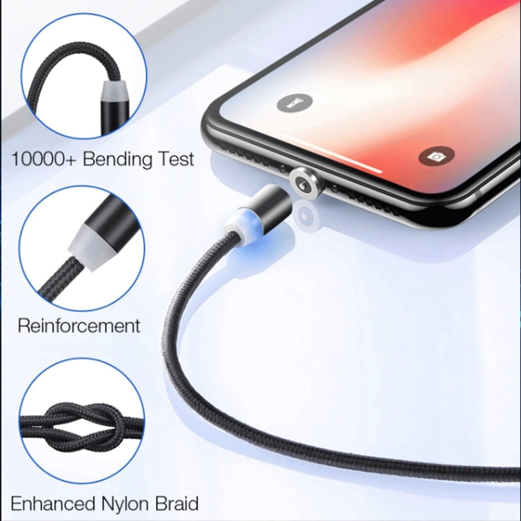 Cáp dữ liệu từ tính bằng kim loại USB sang 8 Pin, dây bện nylon hai màu, chiều dài 1m, 8 Pin