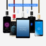 Cáp dữ liệu từ tính bằng kim loại USB sang 8 Pin, dây bện nylon hai màu, chiều dài 1m, 8 Pin