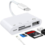 Bộ chuyển đổi đầu đọc thẻ ZS-S1827 4 trong 1 SD + TF + sạc 8 Pin + giao diện USB sang giao diện 8 Pin cho camera, hỗ trợ tất cả hệ điều hành iOS