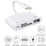 Bộ chuyển đổi đầu đọc thẻ ZS-S1827 4 trong 1 SD + TF + sạc 8 Pin + giao diện USB sang giao diện 8 Pin cho camera, hỗ trợ tất cả hệ điều hành iOS