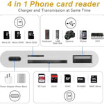 Bộ chuyển đổi đầu đọc thẻ ZS-S1827 4 trong 1 SD + TF + sạc 8 Pin + giao diện USB sang giao diện 8 Pin cho camera, hỗ trợ tất cả hệ điều hành iOS
