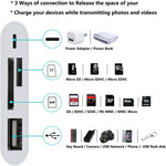 Bộ chuyển đổi đầu đọc thẻ ZS-S1827 4 trong 1 SD + TF + sạc 8 Pin + giao diện USB sang giao diện 8 Pin cho camera, hỗ trợ tất cả hệ điều hành iOS