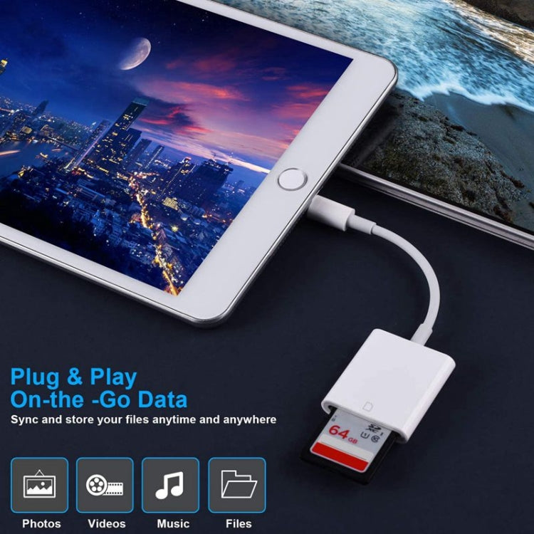 ZS-KL21810 Bộ chuyển đổi đầu đọc thẻ camera 8 Pin sang thẻ SD, hỗ trợ tất cả hệ điều hành iOS, khe thẻ SD