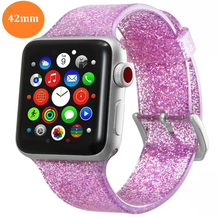 Dây Đeo Silicone Lấp Lánh Cho Apple Watch Series 5 & 4 44mm / 3 & 2 & 1 42mm