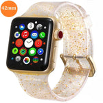 Dây Đeo Silicone Lấp Lánh Cho Apple Watch Series 5 & 4 44mm / 3 & 2 & 1 42mm