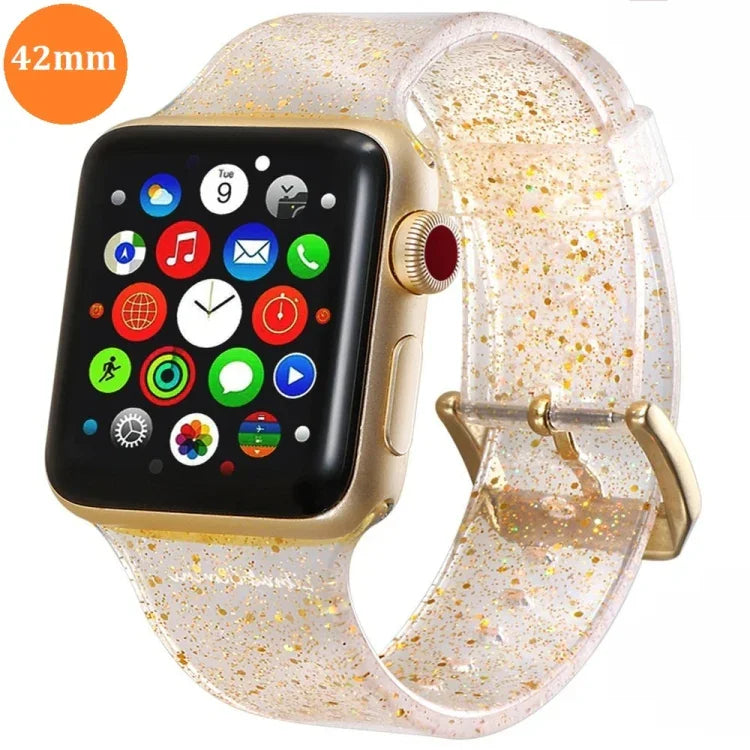Dây Đeo Silicone Lấp Lánh Cho Apple Watch Series 5 & 4 44mm / 3 & 2 & 1 42mm