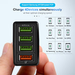 Bộ sạc nhanh du lịch 2 trong 1 cáp dữ liệu USB dài 1m sang 8 Pin + 30W QC 3.0 4 giao diện USB cho điện thoại di động, máy tính bảng, PC, phích cắm EU, bộ 8 Pin phích cắm EU
