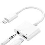 ZS-KL21804 bộ chuyển đổi 2 trong 1 8 Pin sang âm thanh 3.5mm + cổng sạc 8 Pin, phù hợp với tất cả hệ điều hành IOS, 8 Pin + 3.5mm