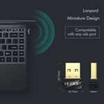 Bộ chuyển đổi USB WIFI EDUP EP-AC1651 650Mbps băng tần kép 5G/2.4GHz, card mạng không dây ngoài cho laptop Windows MacOS