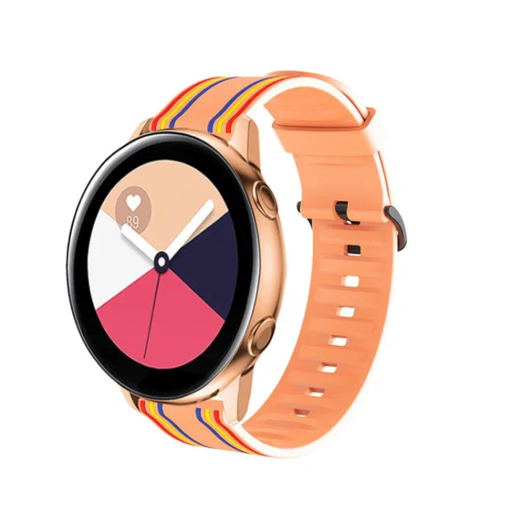 Dây silicone sọc 20mm cho Huami Amazfit GTS / Samsung Galaxy Watch Active 2 / Huawei Watch GT2 42MM