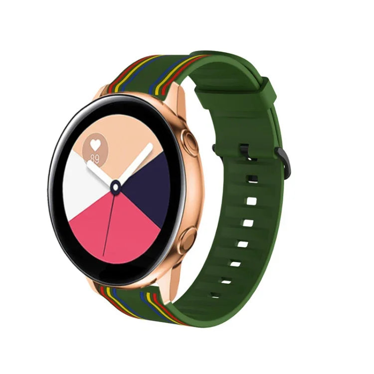 Dây silicone sọc 20mm cho Huami Amazfit GTS / Samsung Galaxy Watch Active 2 / Huawei Watch GT2 42MM