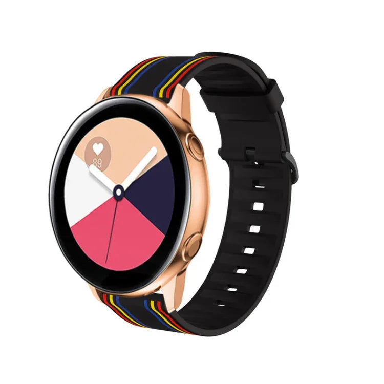 Dây silicone sọc 20mm cho Huami Amazfit GTS / Samsung Galaxy Watch Active 2 / Huawei Watch GT2 42MM