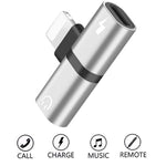 Bộ chuyển đổi tai nghe Zs-18182 2 trong 1 8 Pin đực sang 8 Pin sạc + 8 Pin âm thanh cái, hỗ trợ gọi và điều chỉnh âm lượng, tương thích hệ điều hành IOS 13