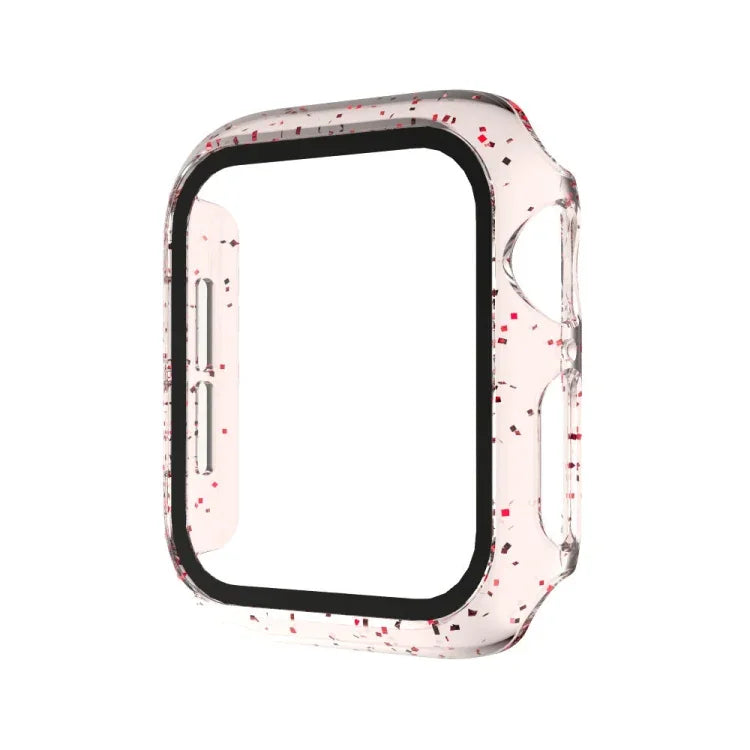 Ốp Lưng Tích Hợp Màn Hình Kính Cường Lực Bột Lấp Lánh PC Cho Apple Watch Series 4/5/6 & SE 1/2/3 44mm