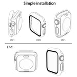 Ốp Lưng Tích Hợp Màn Hình Kính Cường Lực Bột Lấp Lánh PC Cho Apple Watch Series 4/5/6 & SE 1/2/3 44mm