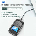 Bộ chuyển đổi Bluetooth 2 trong 1 T14 gọi rảnh tay trên xe, bộ thu phát Bluetooth với màn hình kỹ thuật số LCD, T14