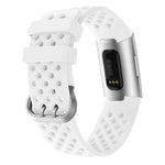 For Fitbit Charge 3 / 4 Hollow Square Silicone Strap Replacement Wristband, Black, Pink, White, Red, Dark Blue, Purple