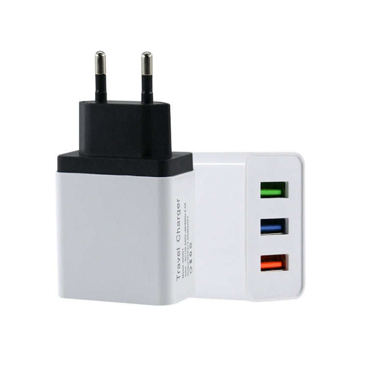 Sạc du lịch 2A 3 cổng USB, phích cắm EU