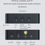T6 bộ phát Bluetooth 5.0 cho máy tính, TV, cáp quang, cáp đồng trục, AUX đa chức năng, thẻ TF, HiFi bộ phát âm thanh Bluetooth