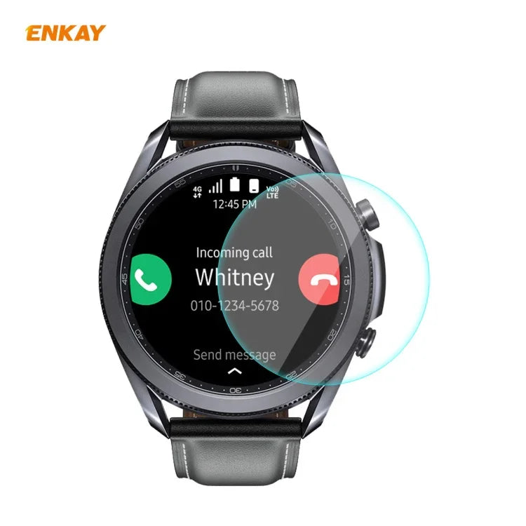Miếng dán kính cường lực 0.2mm 9H 2.15D cạnh cong ENKAY Hat-Prince, dành cho Samsung Galaxy Watch 3 45mm, dành cho Samsung Galaxy Watch 3 41mm