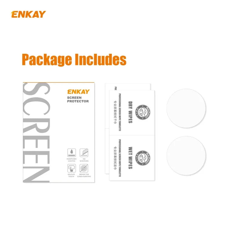 2 miếng dán kính cường lực 0.2mm 9H 2.15D cạnh cong ENKAY Hat-Prince, dành cho Samsung Galaxy Watch 3 45mm, dành cho Samsung Galaxy Watch 3 41mm