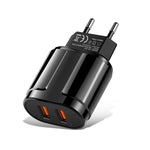 Đầu sạc di động đa năng USB đôi cho điện thoại di động, máy tính bảng, bộ sạc du lịch, phích cắm EU, phích cắm EU