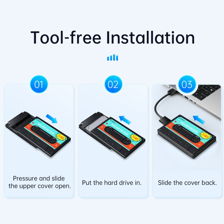 Hộp đựng ổ cứng USB 3.0 SATA 2.5 inch ORICO 2580U3, hộp ổ cứng di động cổ điển, 2580U3