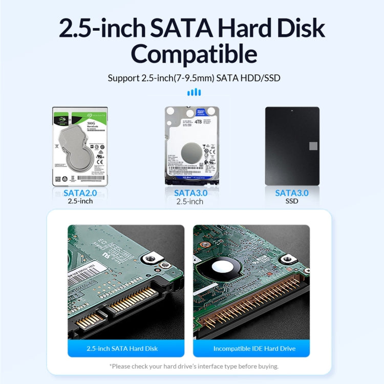 Hộp đựng ổ cứng USB 3.0 SATA 2.5 inch ORICO 2580U3, hộp ổ cứng di động cổ điển, 2580U3