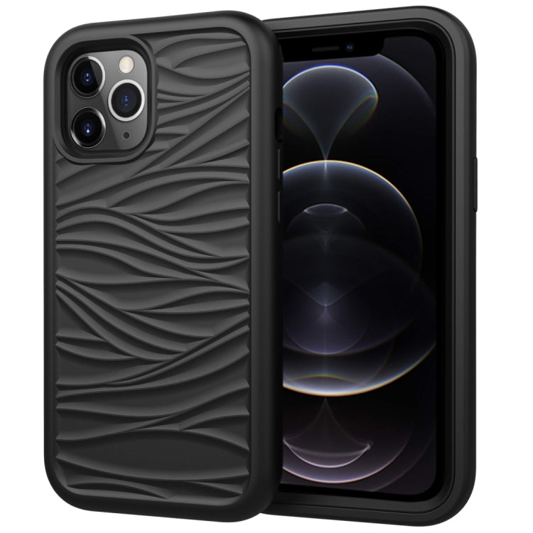 For iPhone 12 Pro / 12 Max Wave Pattern 3 in 1 Silicone+PC Shockproof Protective Case, For iPhone 12 / 12 Pro