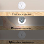 USB Charging Light & Human Body Sensing Control Smile Magnetic Night Light, Cold White Light, Warm white light