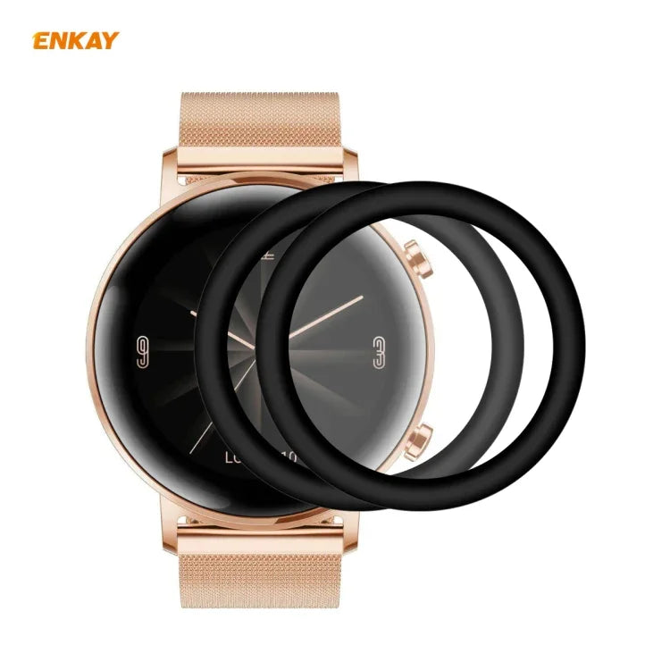 2 miếng ENKAY Hat-Prince 3D bảo vệ màn hình mềm PC toàn màn hình + PMMA HD, Dành cho Huawei Watch GT 2 42mm, Dành cho Samsung Galaxy Active 2 40mm, Dành cho Samsung Galaxy Active 2 44mm, Dành cho Xiaomi Mi Band 4, Dành cho Fitbit Versa 2
