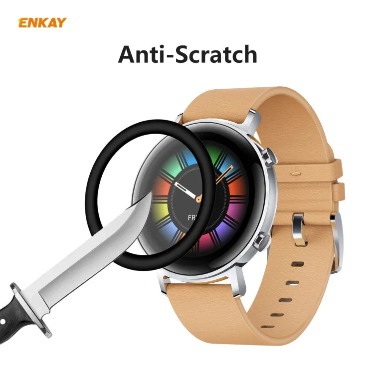 2 miếng ENKAY Hat-Prince 3D bảo vệ màn hình mềm PC toàn màn hình + PMMA HD, Dành cho Huawei Watch GT 2 42mm, Dành cho Samsung Galaxy Active 2 40mm, Dành cho Samsung Galaxy Active 2 44mm, Dành cho Xiaomi Mi Band 4, Dành cho Fitbit Versa 2